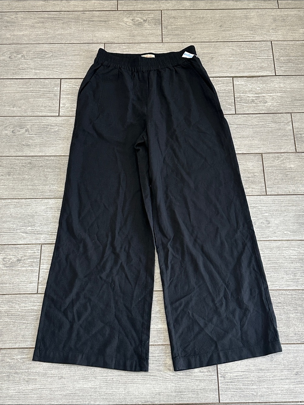 Marine Layer The Allison Wide Leg Black Trouser Pants New! - Picture 10 of 13